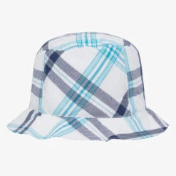 Sarah Louise Baby Boys Blue & White Check Bucket Hat