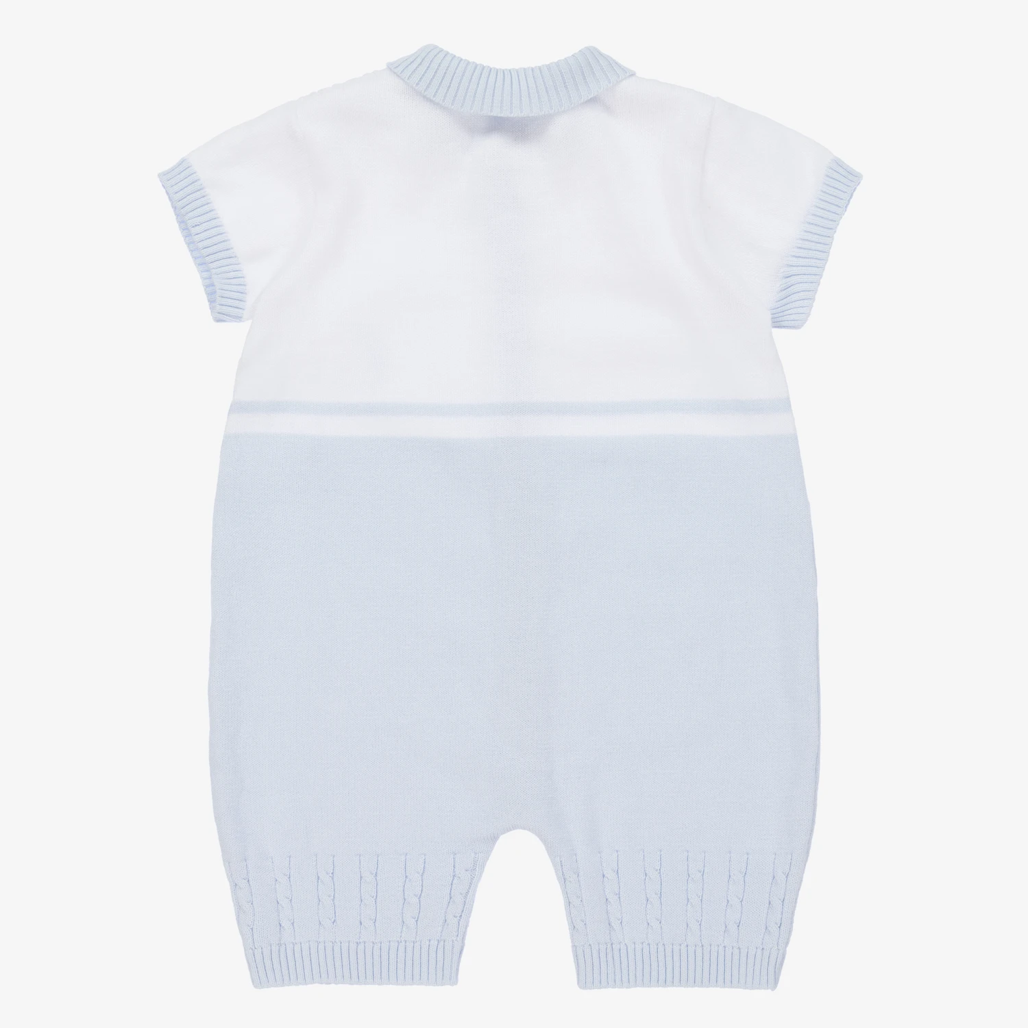 Sarah Louise Baby Boys White & Blue Knitted Shortie 2 Sarah Louise Baby Boys White & Blue Knitted Shortie - Image 2