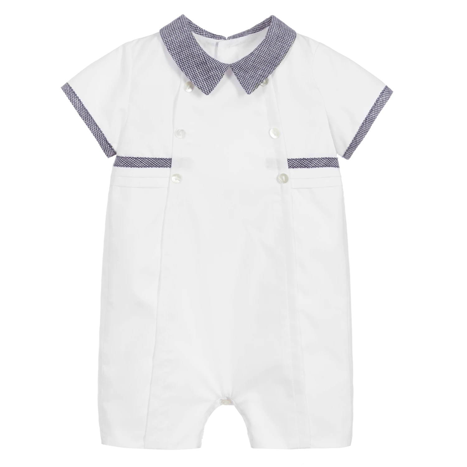 Sarah Louise Baby Boys White & Blue Shortie 1 Sarah Louise Baby Boys White & Blue Shortie