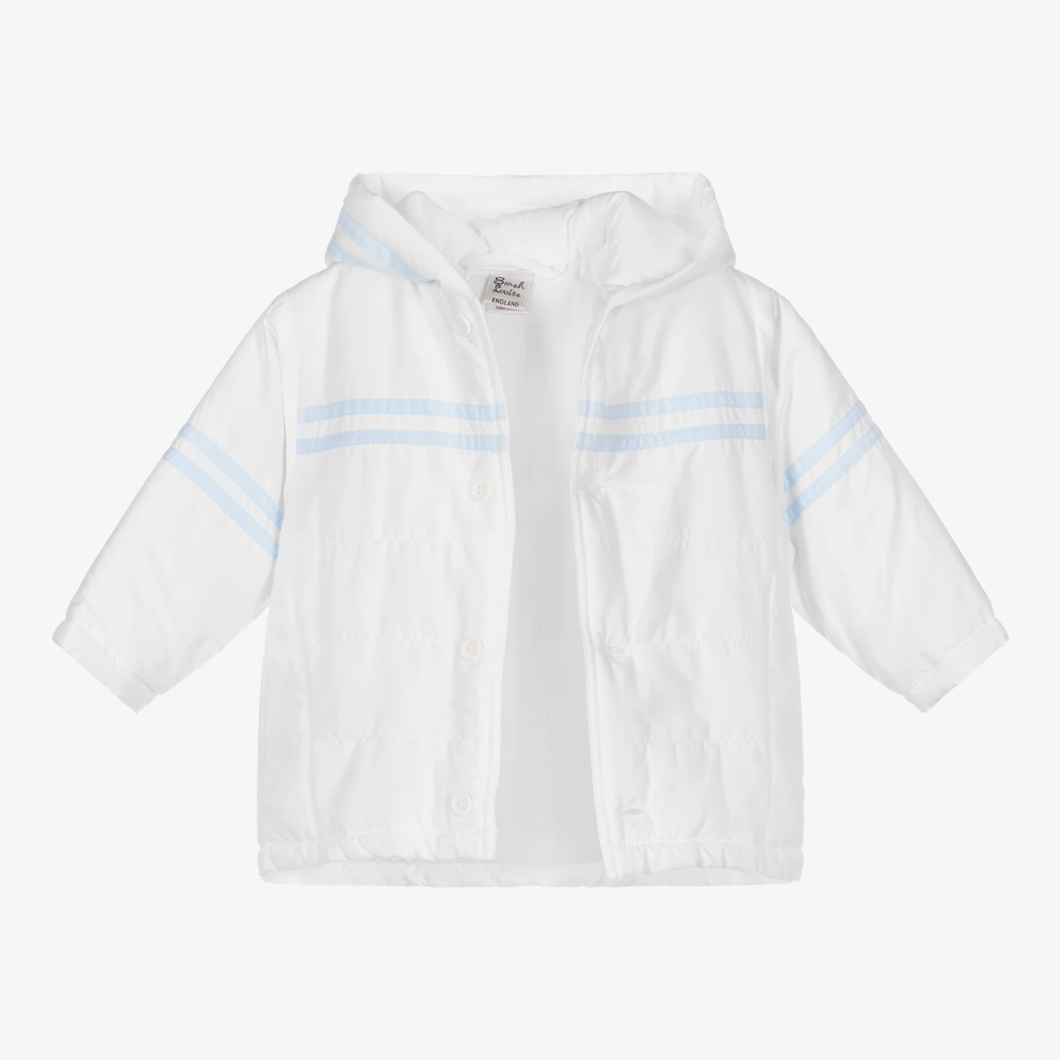 Sarah Louise Baby Boys White Padded Jacket 3 Sarah Louise Baby Boys White Padded Jacket - Image 3