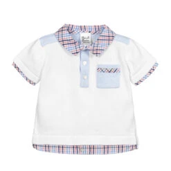 Sarah Louise Baby Boys White Polo Shirt