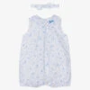 Sarah Louise Baby Girls Blue Shortie & Headband Set