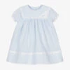 Sarah Louise Baby Girls Pale Blue Bib Dress