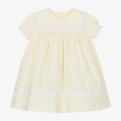 Sarah Louise Baby Girls Pale Yellow Bib Dress