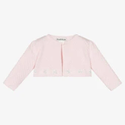 Sarah Louise Baby Girls Pink Cotton Bolero Cardigan