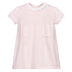 Sarah Louise Baby Girls Pink Cotton Dress