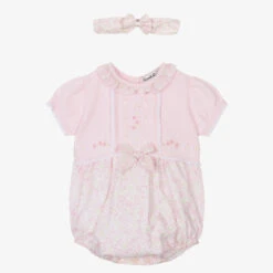 Sarah Louise Baby Girls Pink Shortie & Headband Set
