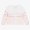 Sarah Louise Baby Girls Pink & White Cotton Cardigan