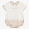 Sarah Louise Beige & Ivory Linen Baby Shortie