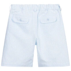 Sarah Louise Blue Check Cotton Shorts