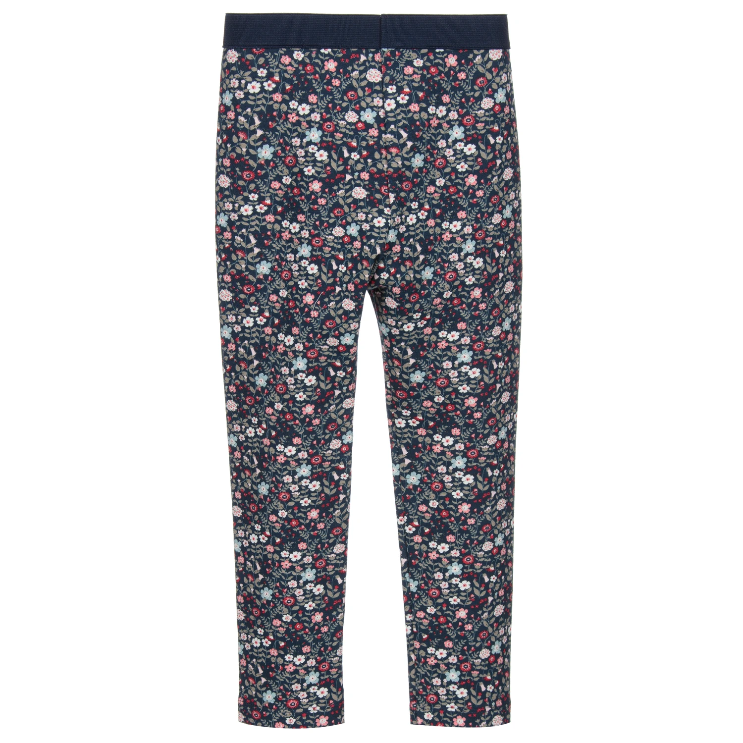 Sarah Louise Blue Cotton Floral Leggings 2 Sarah Louise Blue Cotton Floral Leggings - Image 2