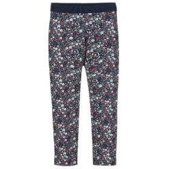 Sarah Louise Blue Cotton Floral Leggings