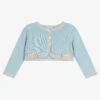 Sarah Louise Blue Cotton Knit Bolero Cardigan