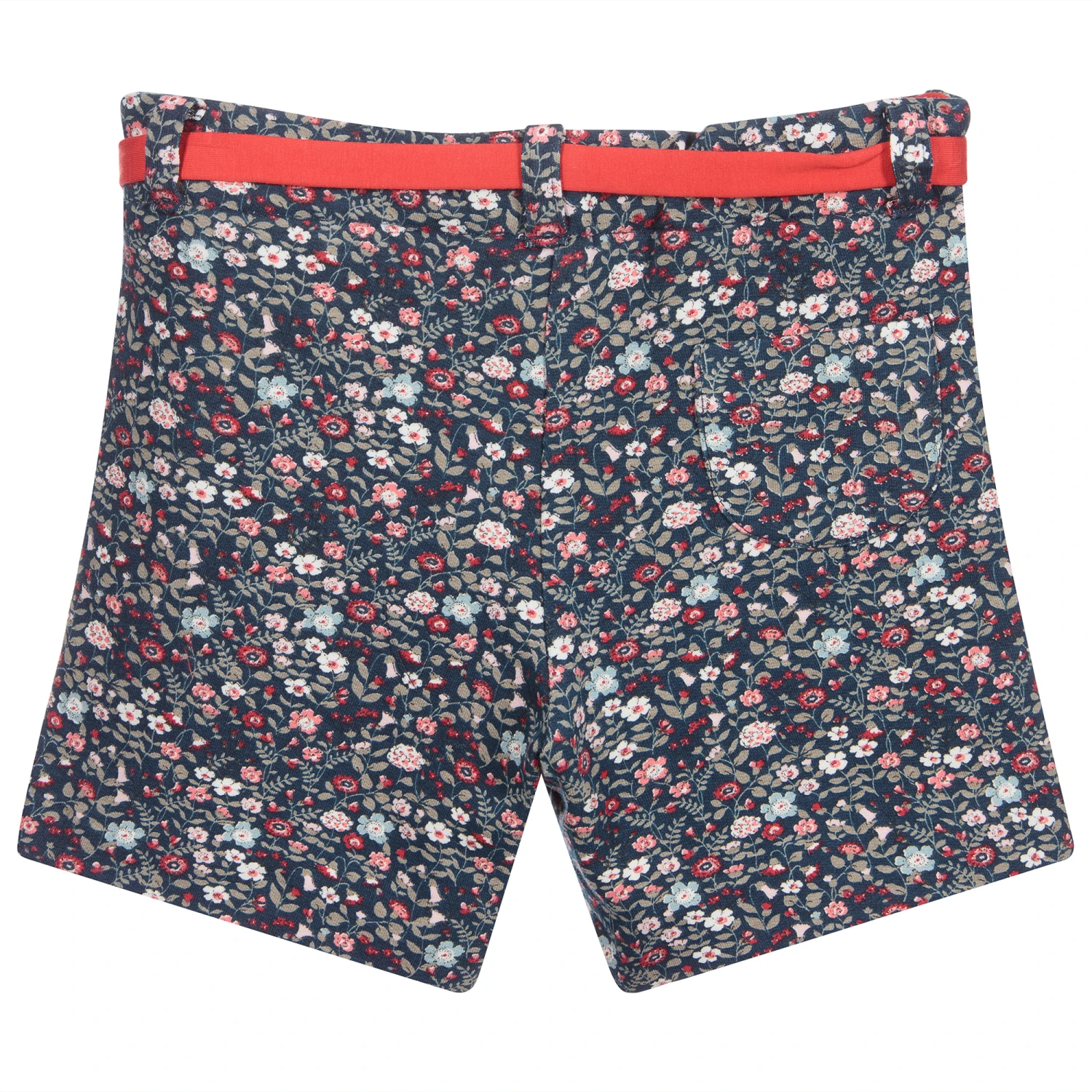 Sarah Louise Blue Floral Jersey Shorts 2 Sarah Louise Blue Floral Jersey Shorts - Image 2