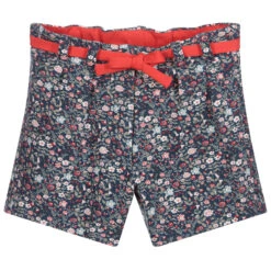 Sarah Louise Blue Floral Jersey Shorts