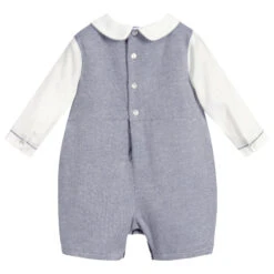 Sarah Louise Kids Boutique -Sarah Louise Kids Boutique sarah louise blue ivory smocked romper 352187 20130eee17615f05a46be051670c36399088b202
