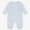 Sarah Louise Blue Knitted Baby Dungaree Set