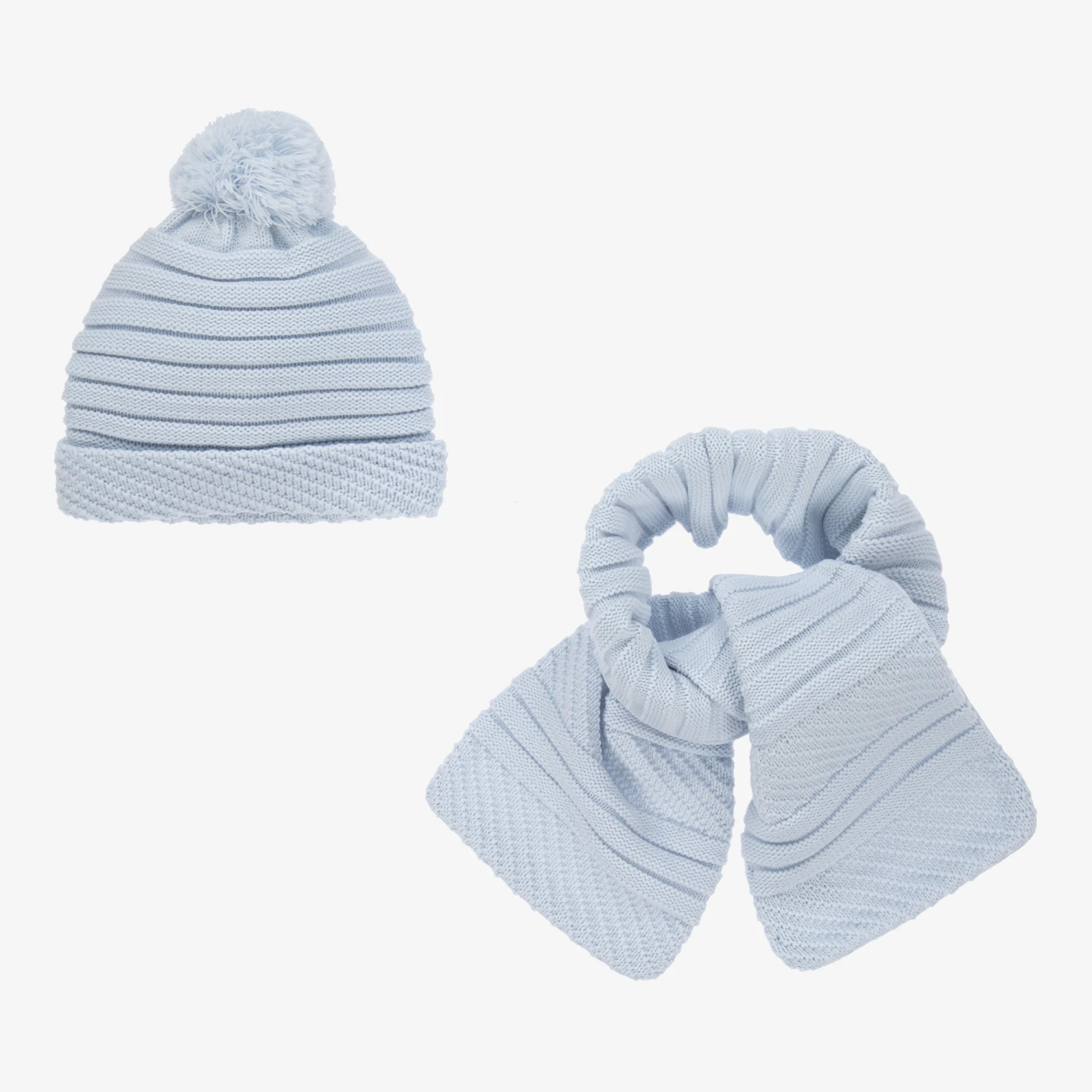 Sarah Louise Blue Knitted Hat & Scarf Set 1 Sarah Louise Blue Knitted Hat & Scarf Set