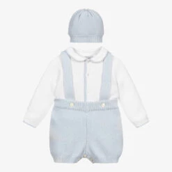 Sarah Louise Blue Knitted Shorts Set