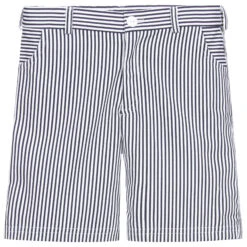 Sarah Louise Blue Striped Cotton Shorts