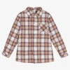 Sarah Louise Boys Beige Checked Shirt