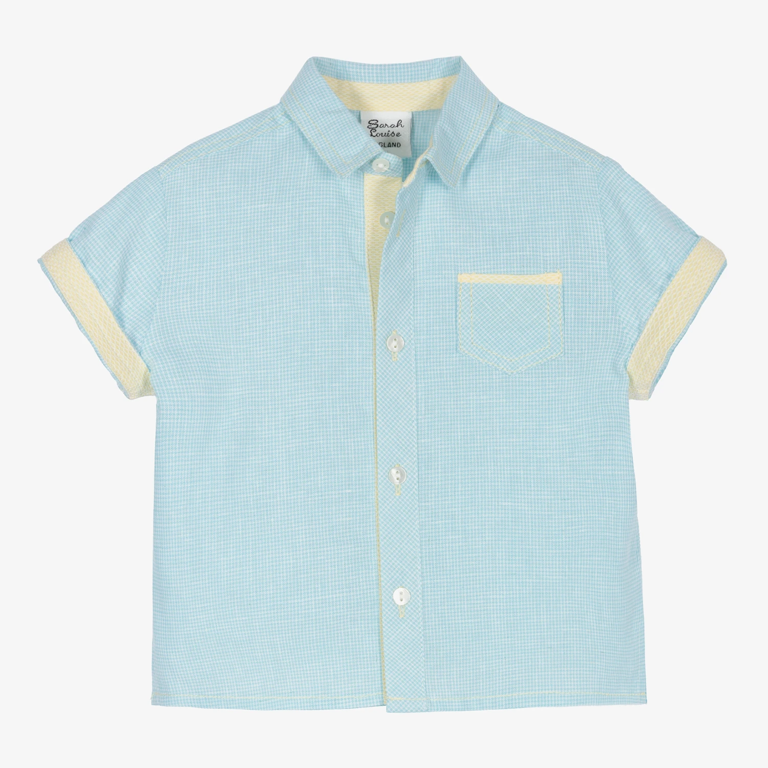 Sarah Louise Boys Blue Cotton Shirt 3 Sarah Louise Boys Blue Cotton Shirt - Image 3