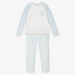 Sarah Louise Boys Blue Cotton Trouser Set