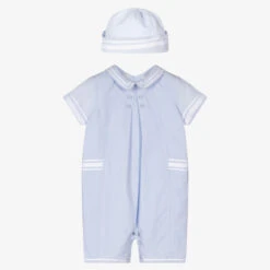 Sarah Louise Boys Blue Shortie & Hat Set