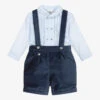 Sarah Louise Boys Blue Velvet Shorts Set