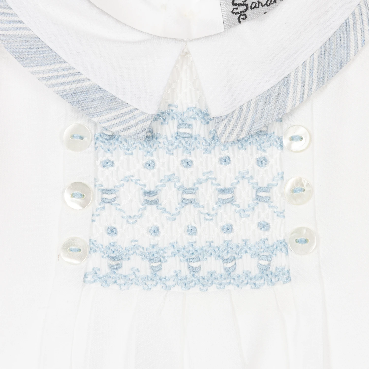 Sarah Louise Boys Ivory & Blue Stripe Cotton Shorts Set 4 Sarah Louise Boys Ivory & Blue Stripe Cotton Shorts Set - Image 4