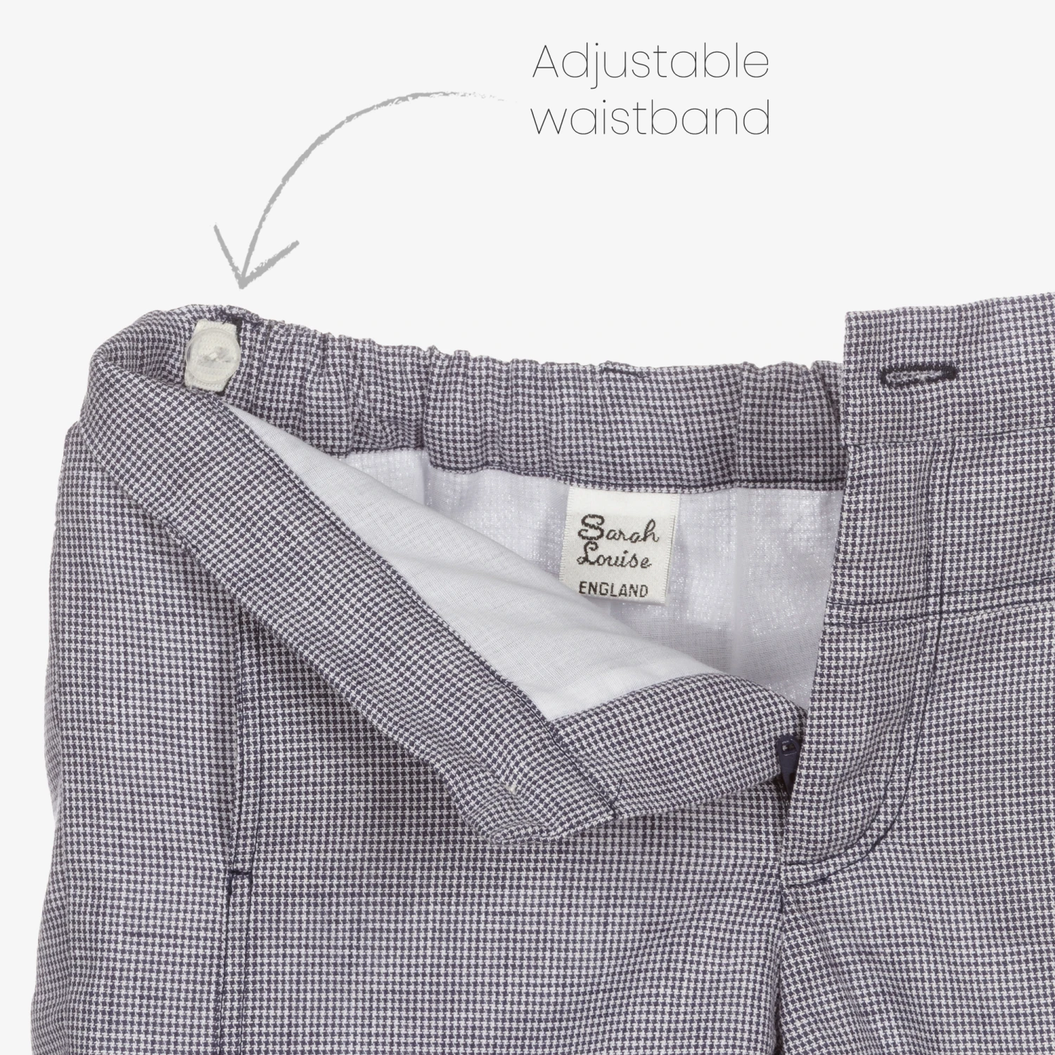 Sarah Louise Boys Navy Blue Check Shorts 3 Sarah Louise Boys Navy Blue Check Shorts - Image 3