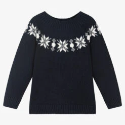 Sarah Louise Boys Navy Blue Cotton Jumper