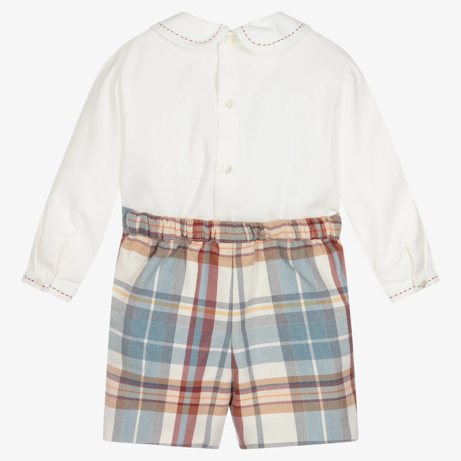 Sarah Louise Boys Smocked Tartan Buster Suit 3 Sarah Louise Boys Smocked Tartan Buster Suit - Image 3