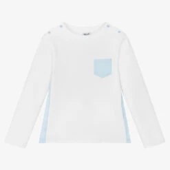 Sarah Louise Boys White Cotton Piqué Top