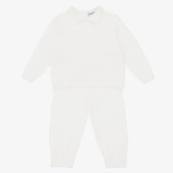 Sarah Louise Boys White Cotton Trouser Set