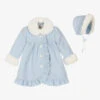 Sarah Louise Girls Blue Coat & Bonnet Set