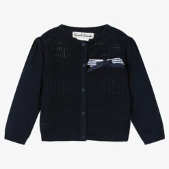 Sarah Louise Girls Blue Cotton Cardigan