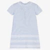 Sarah Louise Girls Blue Cotton Knit Dress