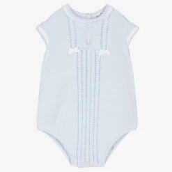 Sarah Louise Girls Blue Cotton Knit Shortie
