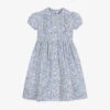Sarah Louise Girls Blue Floral Cotton Dress