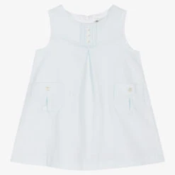 Sarah Louise Girls Blue Patterned Dress