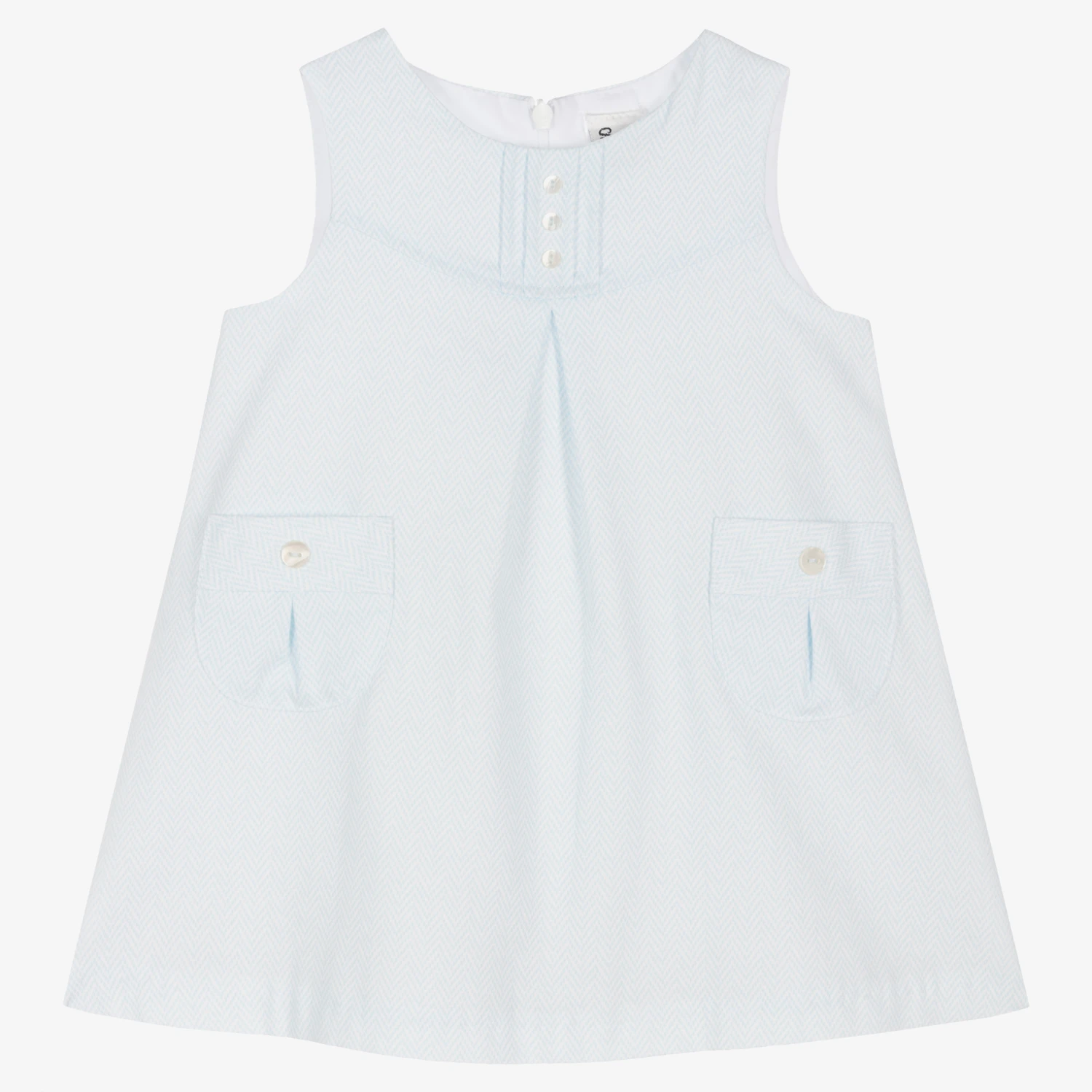 Sarah Louise Girls Blue Patterned Dress 1 Sarah Louise Girls Blue Patterned Dress