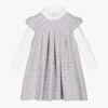 Sarah Louise Girls Blue Pinafore Dress Set