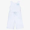 Sarah Louise Girls Blue Striped Playsuit
