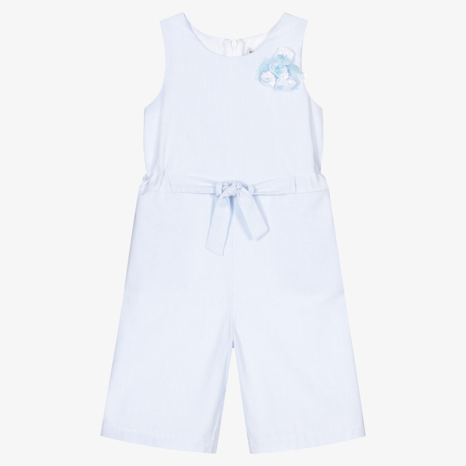 Sarah Louise Girls Blue Striped Playsuit 1 Sarah Louise Girls Blue Striped Playsuit