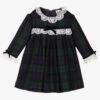 Sarah Louise Girls Green & Blue Tartan Dress