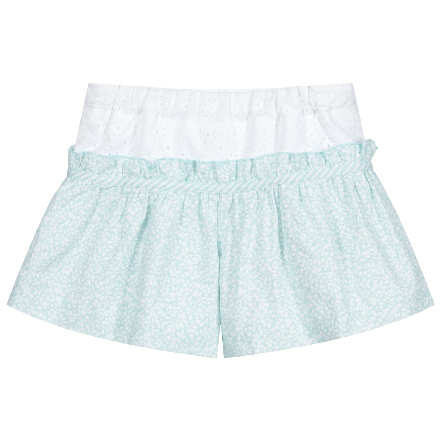 Sarah Louise Girls Green Cotton Shorts 2 Sarah Louise Girls Green Cotton Shorts - Image 2