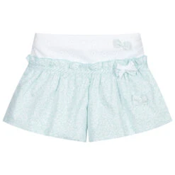 Sarah Louise Girls Green Cotton Shorts