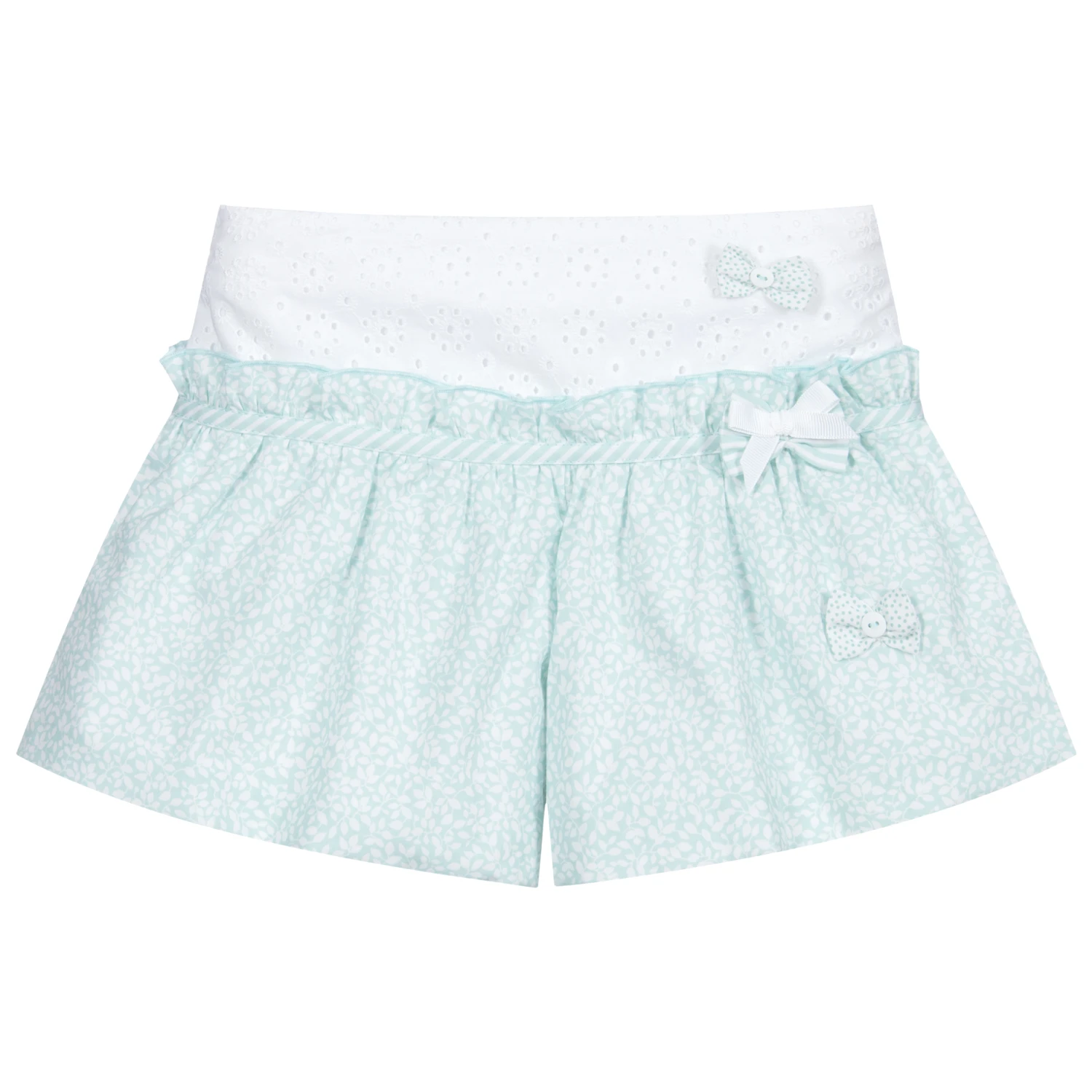 Sarah Louise Girls Green Cotton Shorts 1 Sarah Louise Girls Green Cotton Shorts