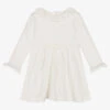 Sarah Louise Girls Ivory Cotton Jersey Dress